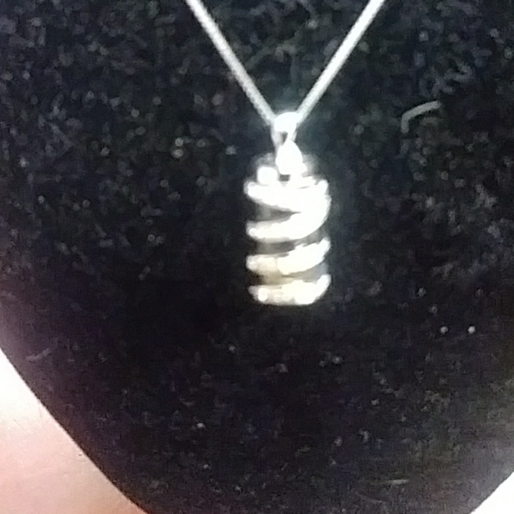 Sterling Silver Ladies Necklace With Gemstome - Picture 3 of 4